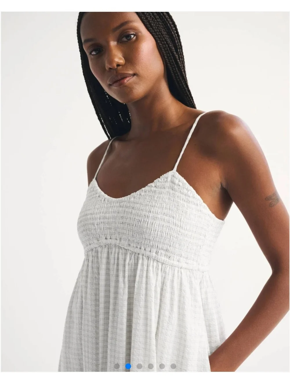 Abercrombie & Fitch White Smocked Maxi Dress
